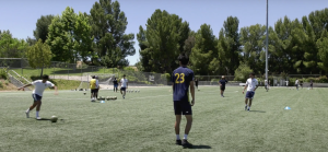 COC mens soccer players practice on the field